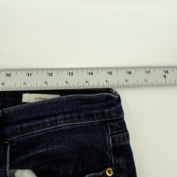 Frame Le Garcon Skinny Jeans 28(30) Distressed Mid Rise Medium Wash 27 Inseam - Picture 5 of 14